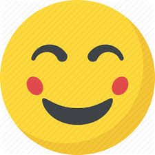 A yellow face with smiling eyes and a broad, closed smile turning up to rosy cheeks. Blushing Emoji Emoji Happy Face Laughing Smiley Icon Download On Iconfinder
