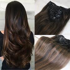 There are some causes to change hair color. Amazon Com Hairdancing 14 Balayage Ombre Color Remy Hair Extensions Natural Black To Chesnut Brown Highlight Black Clip In Human Hair Extensions 7pcs 120gram For Beauty Women Beauty