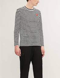 Comme Des Garcons Play Striped Cotton Jumper Selfridges Com