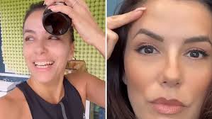 Eva Longoria shows off bruised, swollen bump