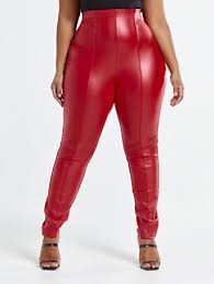 Latex latexfetish latexbodysuit latexfashion latexrubber catsuit rubber rubbergirl latexbondage fetish. Plus Size Katharina Red Seam Front Faux Leather Pants Fashion To Figure Ftf