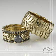 Gold And Black Diamond Mud Bogger Tire Ring Set Earth Art Gem Jewelry Tire Rings Black Diamond Gems Jewelry