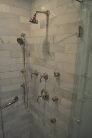 We pride ourselves in using only the highest quality material such as corian and marble. Carrara Marble Shower Transitional Bathroom Blank And Baker