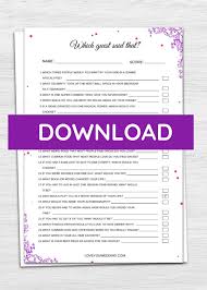Many were content with the life they lived and items they had, while others were attempting to construct boats to. 100 Bridal Shower Game Questions Free Printables