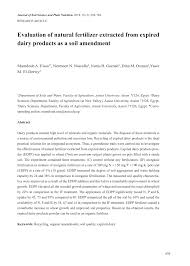 Pdf Evaluation Of Natural Fertilizer Extracted From Expired Dairy Products As A Soil Amendment