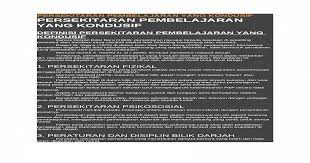 Persekitaran Pembelajaran Yang Kondusif Docx Document