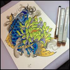 I've searched but can seem to find anything about how the artists approach this style. Chrysanthemum 2 Giclee Art Print Traditional Japanese Inspired Tattoo Flash Hand Drawn Copic Marker Illustration Art Collectibles Prints Aabenthus Cbs Dk