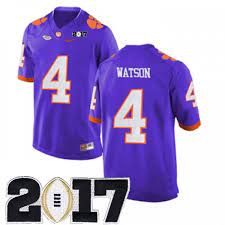 Shoulder stripes on clemson's set would make them too busy. 4 Men S Deshaun Watson Clemson Tigers Jersey Stitched Purple 2017 National Championship Bound Deshaun Watson Clemson Jersey