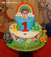1st Birthday Cake Cartoon Images Baby Tv Rainbow Theme Customized 2 Layer Colorful Designer Birthday Cake For Boy S 1st Birthday Boy Birthday Cake Cartoon Birthday Cake Fondant Wedding Cakes