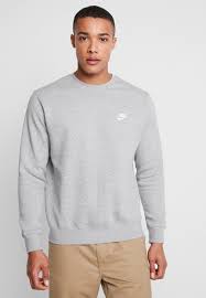 A crew neck sweatshirt has a round neck that sits above your collarbone. Nike Sportswear Sweatshirt Grey Heather White Dunkelgrau Zalando De