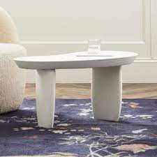 Shop Avorio Side Table Clean Ivory Cement Side Table Makes A Soft Statement Thanks To Organic Edges We Went For An Inter Modern Side Table Table Side Table