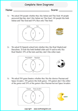 Printable Venn Diagram Worksheets For Grade 6 Or 7 Math Students Venn Diagram Worksheet Venn Diagram Math