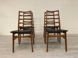 In full disclosure, a farmhouse dining table will make fast friends with virtually any vintage dining chair. Beautiful Vintage Dyrlund Danish Mid Century 60 S Teak Ladder Back Dining Chairs Vinterior