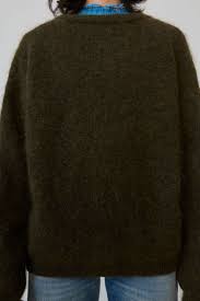 Acne Studios Dramatic Moh Olive Green Pullover Rundhalsausschnitt Studios