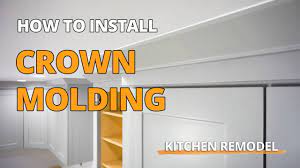 Tim carter explains how to put crown molding on your kitchen cabinets. How To Install Crown Molding On Your Wall Cabinets Youtube