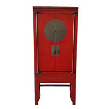 Antiker chinesischer schrank rot schmal hochzeitsschrank china feng shui. Chinesischer Schrank Mit 2 Tablaren Antik Rot
