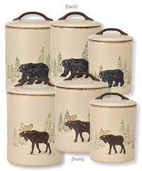 Rustic canister sets for kitchen. Rustic Retreat Bear Moose Canister Set