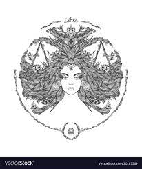 Zodiac Sign Portrait Of A Woman Libra Royalty Free Vector