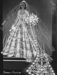 A Sketch Of Princess Elizabeth S Wedding Dress By Norman Hartnell Royal Wedding Dress Queen Elizabeth Wedding Royal Brides
