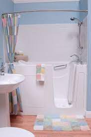 Yimobra heavy duty eva shower curtain liner, 72 x 72 inch long, 8g clear shower curtains for bathroom shower stall bathtubs, plastic shower liners with magnets and 12 pieces rustproof metal hooks. This Is My Dream Bathtub Available In Several Sizes To Fit Replace Original Tub With Or Without Whirlpool Option Walk In Tub Shower Small Bathroom Small Bathroom With Shower