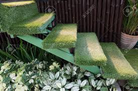 Ornamental grasses have revolutionized landscapes in recent years; Green Grass Staircase In Garden Interior Decoration Home Garden Stock Photo Picture And Royalty Free Image Image 47324969