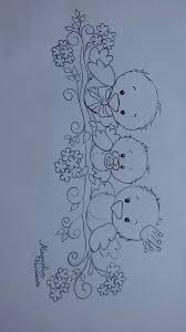 Uccellini Animali Baby Idee Per Pittura Su Stoffa Disegni Da Ricamo A Mano Ricamo Disegni Ricamo Lenzuolino