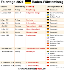 Sie sehen hier die feiertage deutschland für das jahr 2021. Feiertage Baden Wurttemberg 2021 2022 2023