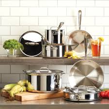 All Clad D3 Tri Ply Stainless Steel Saute Pan Williams Sonoma