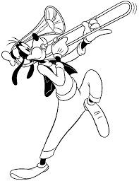 We have the finest coloring pages of the web, so see you soon. Goofy Blowing Trumpet Coloring Page Free Printable Coloring Pages For Kids