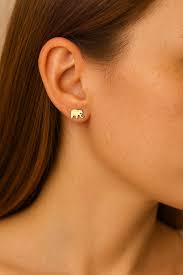 Tiny Elephant Stud Earring
