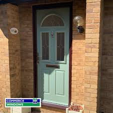 A splash of color or something even more unique, these 20 front door designs will revamp the welcome into your home. Commerce Windows Ar Twitter This Rushden House Is Enjoying The Warm Weather With A Newly Fitted Mint Green Front Door With Textured And Patterned Glass Panels Find Out More About Our Door