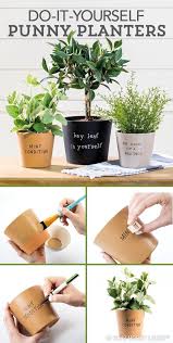 Discover out diy plant pot ideas that will help you put the most stunning plant displays around your home. Show Off Your Sense Of Humor With These Diy Punny Planters Diy Flower Pots Painted Flower Pots Diy Pots