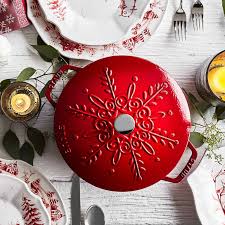 Staub Snowflake Holiday Oven Sur La Table Staub Cookware Staub Gourmet Cookware