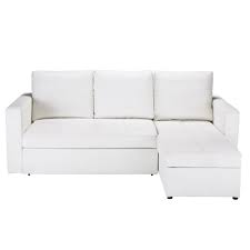 Divano Ad Angolo Trasformabile Bianco In Poliuretano 3 Posti Toronto Maisons Du Monde Divano Angolare Divani Divano Trasformabile