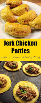 Jerk Chicken Patties With A Slow Cooked Filling Chicken Patties Jerk Chicken Chicken Patty Recipes