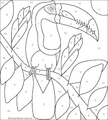 Foreign language number and color practice activity. Toucan Color By Number Toucan Craft Coloring Pages Toucans