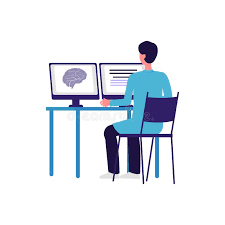 Find images of cartoon computer. Cartoon Doctor Looking At Brain Scan Result On Computer Screen Stock Vector Illustration Of Laboratory Diagnosis 158504082