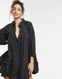 Free People Robe Fluide Evasee A Imprime Noir Asos