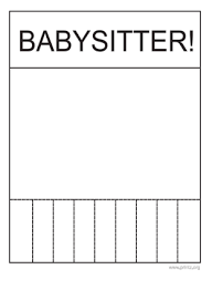 Babysitting Flyer Babysitting Flyers Babysitter Babysitting