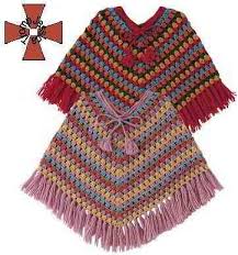 123 English Poncho Patterns Childrens Knitpattern Sizes For