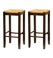 Our lemans barstool and counter stool are designed to capture the soul of french country furniture. Bar Stool With Woven Seat Set Of 2 In Wood Bar Stools