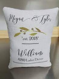 Custom Anniversary Gift Pillow Name Pillows Wedding Date Throw Pillow Newlywed Gifts Personaliz Custom Anniversary Gift Cotton Anniversary Personalized Pillows