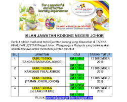 Share & like informasi yang ada di sini utk. Terkini Iklan Permohonan Online Jawatan Kosong Tadika Khalifah Bestari Di Negeri Johor