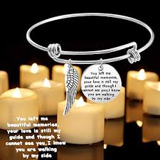 Hearts to display with names. Memory Bracelet With Guardian Angel Loss Jewelry Remember Loved One You Left Me Beautiful Memories Bracelet Memory Bracelet S Pricepulse