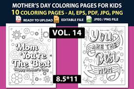 Happy mothers day and a rose. Mother S Day Coloring Pages For Kids Grafico Por Triggeredit Creative Fabrica