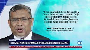 Jan 14, 2014 · hukuman mandatori (hukum taklifi) perkara yang diperintah secara keras untuk dilakukan oleh wajib (ijab) muslim contoh: Memansuhkan Hukuman Mati Mandatori Youtube
