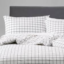 Black And White Grid Comforter Queen William Queen Quilt Cover Set Freedom Furniture And Homewares Quilt Cover Sets Home Quilt Cover