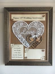 13th Wedding Anniversary Frame Rustic Gift Lace 3d Handmade Wooden Love 24x29cm Eb Anniversary Frame 13th Wedding Anniversary 13th Wedding Anniversary Gift