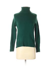 Details About J Crew Women Green Turtleneck Sweater Xs Petite