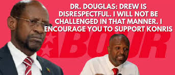 Opposition St.Kitts-Nevis Labour Party Leader Dr. Denzil Douglas declares  support for KONRIS MAYNARD as new party Leader